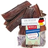 MERVELA Premium Rinderdörrfleisch für Hunde, 500g - Natürlicher Kausnack, 100% Rindfleisch, Getrocknete Leckerli aus Deutscher Herstellung