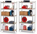 EASYmaxx Schwerlastregal 2er-Set 180x90x40 cm | 1750 kg Traglast, 175 kg pro Ebene | Regal und Werkbank | Kellerregal, Lagerregal mit 10 verstellbaren Ablagen | Keller, Garage, Hobbyraum, Werkstatt