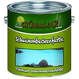 Grünwalder Schwimmbeckenfarbe premium Poolfarbe in Blau Weiß Grün Seegrün Grau Anthrazitgrau Lichtgrau ungiftige, wasserdichte Teichfarbe (2,5 L, Betongrau)