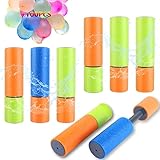 Aottom 8 Stück Wasserpistole Kinder, Wasserpistolen Schaumstoff 15.5CM Set mit 100St Wasserbomben Luftballons, Spritzpistole Wasser Bunte für Jungen und Mädchen Party Strand Pool Spielzeug
