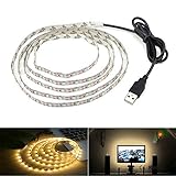 LED Beleuchtungsstreifen,USB TV Hintergrundbeleuchtung 6.56Ft/2m LED Band Licht für 40-60 Zoll HD Fernseher,Nicht Wasserdicht SMD 3528 5V warmweiß Bias Lighting,USB Bias Lighting für Heimkinos