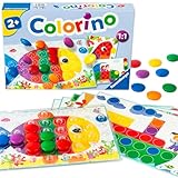 Ravensburger Kinderspiele 20832 - Colorino - Kinderspiel zum Farbenlernen, Mosaik Steckspiel, Spielzeug ab 2 Jahre