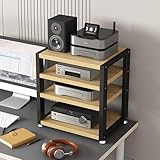 4-stöckiger Eck-AV-Media-Ständer für Plattenspieler und Spielkonsole, reichlich Ablagefach für DVD-Player, TV-Box, WLAN-Router – stilvolle und funktionale Wohnmöbel