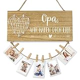 Darlena Opa wir haben Dich lieb Schild | Opa Geschenk, Geburtstagsgeschenk | Holzschild mit Spruch | Tolles Geschenk für Opa zum Geburtstag, Vatertag oder Weihnachten