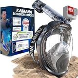 Die Preisgekrönte KAIMANA® Schnorchelmaske für Erwachsene & Kinder - absolut CO2 sicher - inkl. Tragetasche - Tauchermaske Erwachsene - Vollgesichtsmaske Tauchmaske