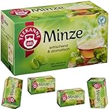 Teekane Minze Tee Pfefferminztee 20 x 2,25 gramm x 5 er Pack mit Pufai