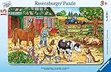 Ravensburger Kinderpuzzle - 06035 Glückliches Bauernhofleben - Rahmenpuzzle für Kinder ab 3 Jahren, mit 15 Teilen