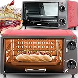 Retoo Mini Backofen, Vielseitiger Ofen mit 10 Liter, Back und Toastofen, 600 W, Pizza Ofen, Temperaturen von 0 bis 250 °C, Mobiler Backofen für Pizza, Aufläufe, Kuchen, Brötchen 34,5 x 20 x 18 cm