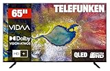 TELEFUNKEN QLED Fernseher 65 Zoll Smart TV VIDAA 4K UHD, Dolby Vision HDR Fernseher, Dolby Atmos, Triple-Tuner und 6 Monaten HD+ inkl., QLED TV D65Q920B2CW (2026)