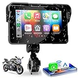 VECHTEL Kabelloser CarPlay Bildschirm 5 Zoll für Motorrad-Tragbares CarPlay & Android Auto,Wasserdichter Touchscreen mit Dual-Bluetooth,NAV/Siri Assistant/12V,Unterstützt Reifendruckkontrolle