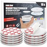 com-four® 10x Magnethalterung für Sicherheitsmelder - Halterung zum Kleben oder Bohren - Befestigung mit extra starken Klebepads für Rauchmelder - magnetische Aufhängung (10 Stück - silberfarben)
