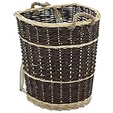 vidaXL Tragekorb Kiepe Rückentragekorb Huckelkorb Holzkorb Rückenkiepe Korb Rückenkorb Heukorb Wäschekorb Aufbewahrungskorb 44,5x37x50cm Natur Weide
