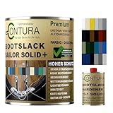 Contura 2K Bootslack RAL Farbe Yachtlack Holzlack GFK Metall Boot Schiffslack Glänzend Buntlack Sailor Solid (Schwedenrot RAL 3009 Analog, 550ml. (500ml.+50ml. Härter))