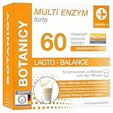 BOTANICY Multi Enzym forte - 60 Verdauungsenzyme Kapseln, Vegan - Für Verdauung, auch bei Laktose Intoleranz - Multienzym Komplex DigeZyme® mit Amylase, Protease, Laktase, Lipase & Cellulase u.v.m.