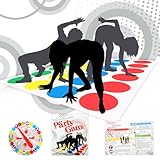 Dekewe Twisting Spiele, Twisting Game für Kinder Erwachsene, Balance Floor Spiel Pad Twisting Spiel ab 6 Jahre, Bodenspiel mit Spielmatte für Gartenspiele, Familienspiel, Partyspiele,Teamspiel