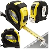 MIB Taschenrollbandmaß 10 m | Maßband mit magnetischem Endhaken & Gürtelclip | Rollmaßband mit Feststeller & Rücklauf | Robustes Bandmaß mit 2-seitiger Skala | 16 mm Bandbreite | Für Heim & Handwerk