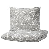 IKEA JÄTTEVALLMO Bettwäsche Sets Grau Blau Rosa 140 155 200 240cm (140x200cm Kissen 80x80cm, Grau)