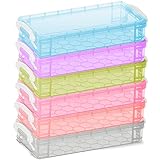 Enday Federmäppchen, Kunststoff, stapelbar, verschiedene Farben, großes Fassungsvermögen, Schul- und Bürobedarf, Bleistift-Utensilienbox, Aufbewahrungs-Organizer in Grün, Blau, Grau, Rosa, Rot, Lila