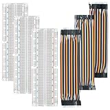 QILUCKY Breadboard jumper Wire Kabel Kit, 3 Pcs 830 Point Breadboard + 3 Pcs 20 cm m2m/f2m/f2f Jumper Wires Set für Arduino Raspberry Pi