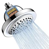 LED Duschkopf Regendusche 6,3 Zoll, FEELSO 7 Strahlarten Hochdruck Regenduschkopf mit Filter für Duschbrause, Keine Bohrungen erforderlich