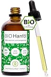 Bio Hanföl für Hunde und Katzen 50ml I 100% Natürlich und Kaltgepresst - Unterstützung für Fell & Haut durch Omega 3-6-9, Beruhigungsmittel für Hunde - DE-ÖKO-060