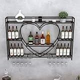 Weinregal zur Wandmontage, rundes Hängedisplay mit Glashalter für platzsparende Aufbewahrung in Häusern, Restaurants, Bars