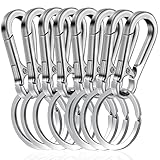 Amaxiu 8 Stück Karabiner Schlüsselanhänger Set,Metall Karabiner Robuster Schlüsselanhänger Aus Zinklegierung Autoschlüsselhalter Feder Schlüsselanhänger Schnellverschluss Schlüsselringe Clips