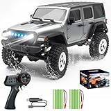 Mostop 1:18 Scale Rock Crawler 4x4 Kletterfahrzeug mit 2 Batterien, All Terrain Remote Control Truck 4WD Off Road RC Jeep mit Cool Light, Waterproof