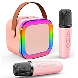 Dislocati Karaoke Maschine Kinder, Kinder Spielzeug ab 3-12 Jahre Mädchen Mikrofon Kinder Geschenke für Mädchen Karaoke Mikrofon Bluetooth Spielzeug Mädchen 3-12 Jahre