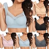 Wmbra BH Damen, Soft BH Ohne Bügel Dünn Wmbra Spitzenunterwäsche Haltungskorrigierender BH, Fashion Deep Cup BH Mit Integrierter Shapewear