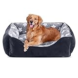 MIXJOY Extra großes Hundebett (89 x 63 cm), superweich, gemütlich, rechteckig, waschbar, ideal für Golden Retriever, Labrador, Deutscher Schäferhund, Samojede, Rottweiler