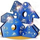 Adlerfokus 6x Schweißmagnet Set [KRAFTVOLL] Schweißwinkel Set mit 11,3 KG / 4 KG Haftkraft - Magnetwinkel mit 30°, 45°, 60°, 75°, 90°, 135° - Schweißzubehör Winkelmagnet zum Heften