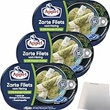 Appel Zarte Filets vom Hering in Dill-Kräuter-Creme 3er Pack (3x200g Dose) + usy Block