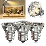 HeatingLux E27 Reptilien Wärmelampe Terrarium 50W UVA UVB Wärmelampe Schildkröten AC220-240V Dimmbar Wärmelampe Terrarium für Schildkröte, Schlange, Eidechse 4 Stück