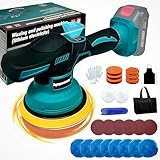 bycpower Poliermaschine Auto für Makita 18V LXT-Serie Akku, 27pcs Auto poliermaschinen Set, 6 Zoll Orbital Auto Politur mit 8 Variablen Geschwindigkeiten für Wachsen/Autodetaillierung (Ohne Akku)