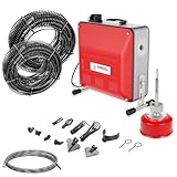 Anbull 850W elektrische Rohrreinigungsmaschine mit 14m Ø22mm,14.5m Ø16mm, 5m Ø10mm Spirale für Ø20-200 mm Rohrleitungen,450U/M Rohrreiniger, rohrreinigungsspirale,Riemenantrieb