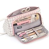 EASTHILL Federmäppchen pencil case mit grossem Fassungsvermögen Mäppchen Schreibwarenbeutel Bleistift Beutel für Middle School College Office Studentin Mädchen Geschenk -kariert