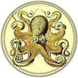 Xiddxu Rundes Blechschild im Vintage-Stil, Oktopus, Steampunk, Retro-Stil, Wandkunst, Dekor, Metallschild für Damen, Herren, Mädchen, Liebhaber, Geburtstag, Jahrestag, Einweihungsgeschenk