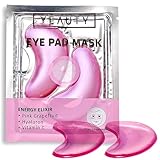 YEAUTY ENERGY ELIXIR EYE PAD MASK, feuchtigkeitsspendende Augenpads mit Pink Grapefruit, Hyaluron und Vitamin C, erfrischt und belebt die Haut für einen vitalen Teint, 1x 2 Stück