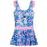 Get Trend Disney Stitch Badeanzug Mädchen Einteiler Bademode Badekleid Bequemer Schwimmanzug Kinder Baderock Schwimmen und Baden (7-8 Jahre, Blau Stitch)