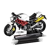 JEWOSS Für Ducati Monster 795, Maßstab 1:18, Legierungs-Motorrad-Puppe, Druckguss-Spielzeug, Sport-Bike-Rennmodell, Replikat-Motorrad-Sammlung, Jungen-Geschenk Motorrad-Modelle (Color : White)