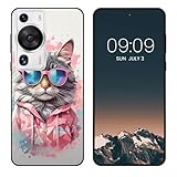 WUACYEAMING für Huawei P8 Hülle,Mode Schutzhülle Schwarz Handyhülle mit Aesthetic Muster Weich Silikon Dünn TPU Stoßfeste Kratzfest Schutzhülle Cover-Katze