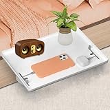 Kongming Nachttisch Regal Betttablett klemmbar hängend ans Hochbett Bett Organizer Bettablage zum einhängen mit Kabelbuchtens für Studentenwohnheim und Kinderzimmer (weiß)