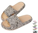 VEXITO Wolken Badelatschen Damen Orthoslipper Original Cloud Slippers Hausschuhe Wolkenschuhe Schuhe Sommer Herren Wolken Schlappen Cozy Slides Pantoletten Weich Leoparden Gr. 38-39