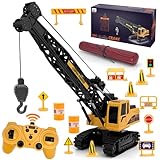 PIIMNT Kran Spielzeug,Spielzeug Kran mit Lichtern und Geräuschen,2.4G Ferngesteuerter Crane,Kinder Ferngesteuertes Auto ab 2 3 4 5jahre für Jungen