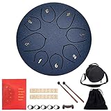 Steel Tongue Drum 6' Stahlzungen 8 Töne Zungentrommel Pan Drum Percussion Steel Instrument Handpan Steel mit Schlägeln,Tragetasche,Fingerschutz Handpfannentrommel für Meditation Yoga Klangheilung