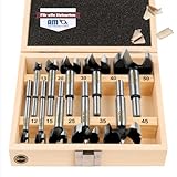 AM-Zerspanungstechnik Forstnerbohrer Set Ø12-50mm | Professionelles Holzbohrer Set 10tlg. | Topfbohrer Holz | Astlochbohrer | Flachbohrer