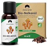 Emma Grün® Bio Nelkenöl [100% Naturrein] - Echtes Nelkenöl Bio 30ml - Ätherische Öle Naturrein - Aromatisches Gewürznelkenöl in LEBENSMITTELQUALITÄT - Clove Oil Essential Oils aus Madagascar