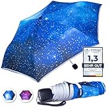 BERGIST® Regenschirm Kinder reflektierend - ultraleicht - Regenschirm Kinder Schulranzen - Kinderschirm mit Safety Reflektoren - Kinder Regenschirm Junge & Mädchen - Modell Galaxie Blau