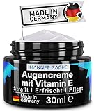 MännerSache Augencreme gegen Augenringe, Tränensäcke & Falten. Anti Aging mit Bio Aloe Vera, Hyaluronsäure, Vitamin E, Taurin. Made in Germany